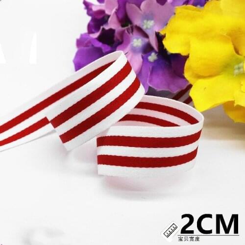 Hot sale 1meter/lot 2CM Red White polyester Embellished Webbing Sewing Material For Garment Ribbon belt DIY garment accessories