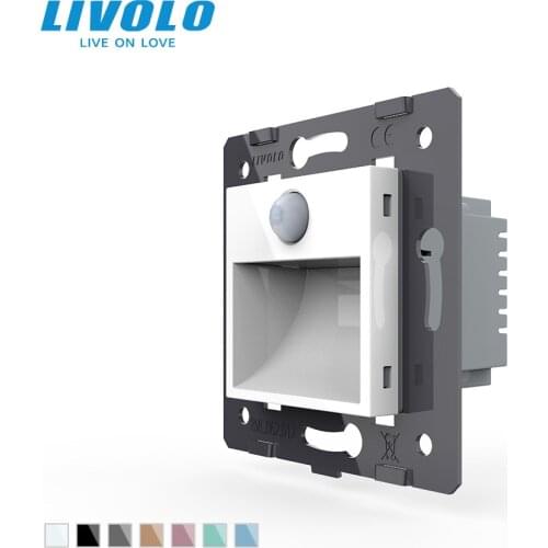 Livolo EU Standard PIR footlight switch,intelligent sensor,recessed corner led warm stair lamp,4m boday 120 sensor range