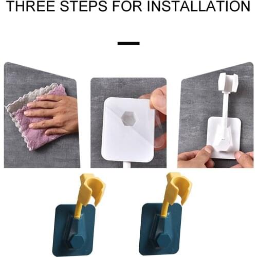 Multifunction 3pcs Shower Head Holder Adjustable Handheld Showerhead Bracket Adhesive Shower Wall Mount Holder Tool