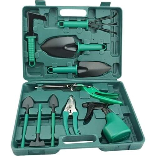 10Pcs/Set Garden Tool Set Gardening Tool Trowel Rake Watering Can Pruning Shears Shovel Weeder Watering Pruning Flower Planting