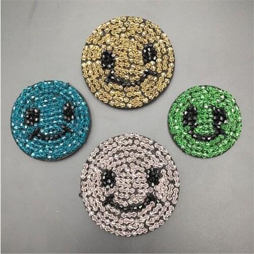 Cartoon Smile On Patches Badges Embroidery Applique Sewing for clothing Jeans Garment Accessories