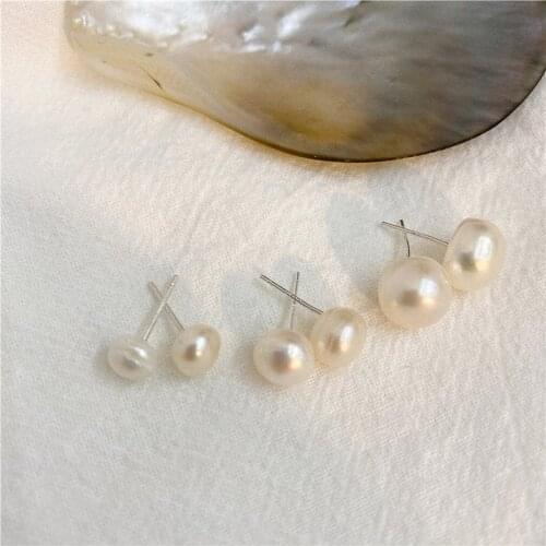New Vintage Lightweight Fashionable And Beautiful S925 Silver Needle Natural Freshwater Pearl Earrings Ear Studs FIne Jewelry
