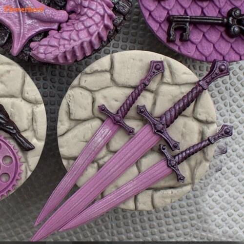 New Swords Fondant Cake Silicone Mold Birthday Wedding Decoration DIY Chocolate Biscuit Mold Cake Decorating Tools