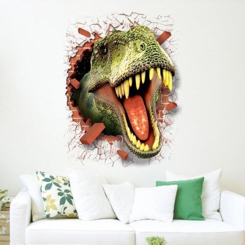 New Home Decor 3D Cool Dinosaur Vinyl Sticker Decals Park Wall Mural Kids Room Decor wall sticker Home Deco mirror Hot sell