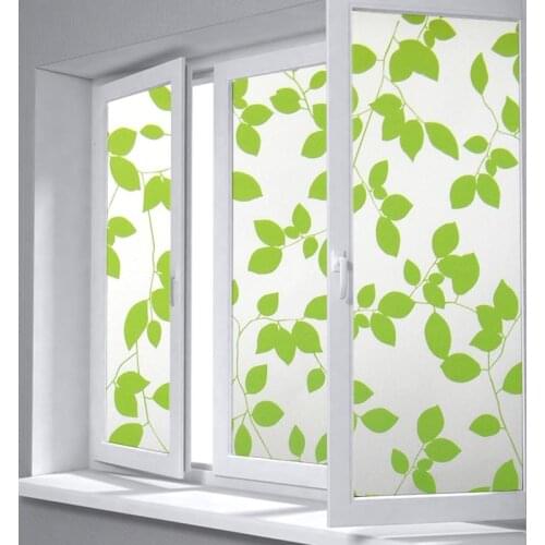 Nuelife Green leaves static-free glue-free frosted glass film privacy bathroom kitchen bedroom toilet window paper PVC film