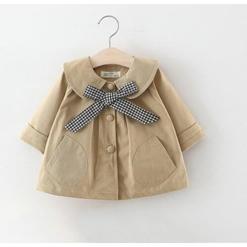 1-5T Jacket For Girls Toddler Kid Baby Clothes Autumn Winter Plaid Bow Jacket and Coat Elegant Cute Sweet Infant Outwear Outfit