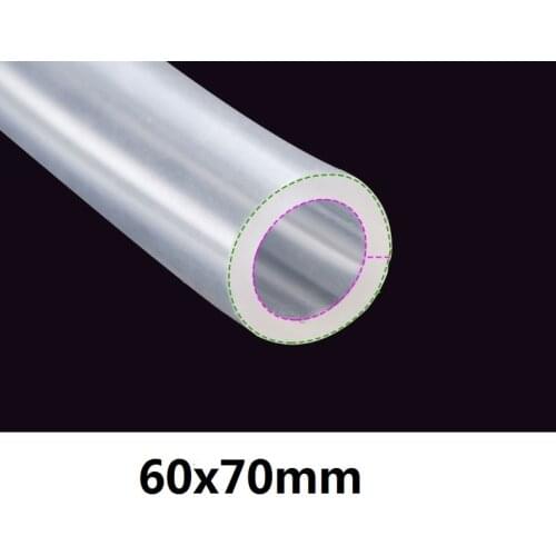 60x70mm 60mm id 70mm od Transparent flexible pipe hose food grade avirulent clear silicone tube FDA tasteless silicon tubing