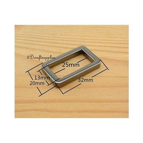 Rectangle Rings webbing Belt buckle alloy gunmetal 25mm 1 inch 10pcs U10