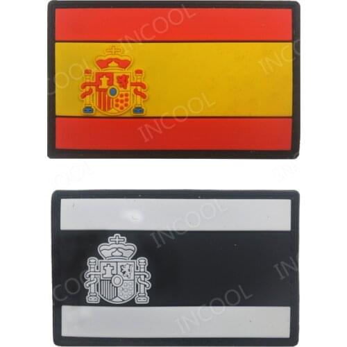 Rubber Spain Flags Skull Badges Tactical Military Patches 3D PVC Spanish Flags Patches Maker For Clothes Jacket Backpack