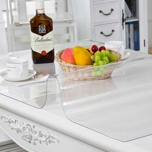 PVC Tableclotare Kitchen Tablecloth Oil Glass Cloth Soft Cloth 1.0mm Can Be Customizedh Tablecloth Transparent Waterproof Tablew