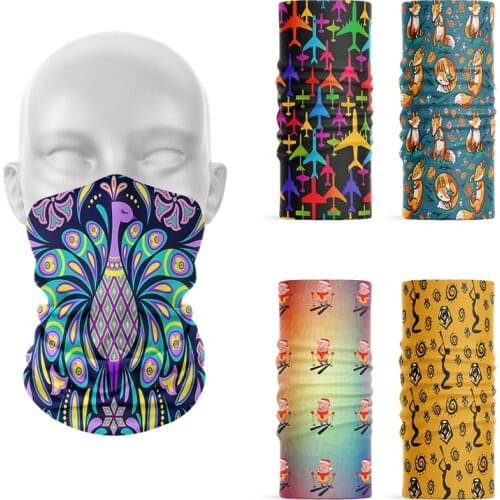 3D Print Summer Women Ring Scarf Mini Pattern Seamless Neck Gaiter Tubular Hijab Scarf Magic Bicycle Men Face Cover Bandana Buff