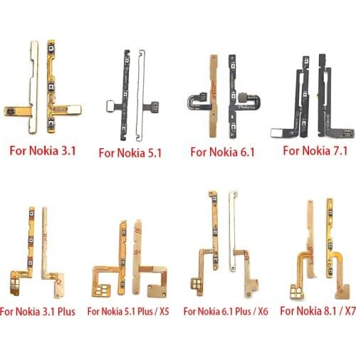 10Pcs/Lot New Power Switch On/Off Button Volume For Nokia 2 3 5 6 7 8 2.1 3.1 5.1 6.1 Plus 7.1 8.1 Control Key Button Flex Cable