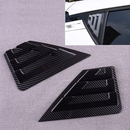CITALL 2Pcs Window Louvers Vent Cover Trim Fit for Toyota CHR 2016 2017 2018 2019 2020 ABS Carbon Fiber Style