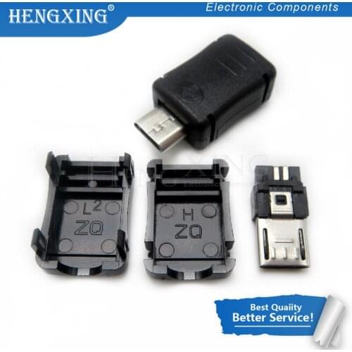 20pcs/lot USB 5 Pin T Port Male Plug Socket Connector With Plastic Cover for DIY Adapter PCB SDA Cable Line In Stock