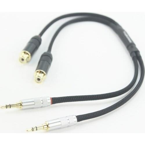 2 x 3.5mm to RCA Female Cable Balanced Headphone Audio Adapter Cable 1FT 0.3M for PHA-3