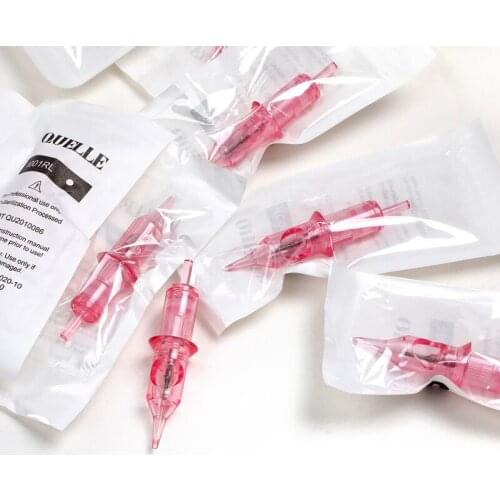 Pink Transparent Tattoo Needle 50pcs Professional Disposable Semi-Permanent Eyebrow Lip Makeup Needles For Tattoo Machine Pen