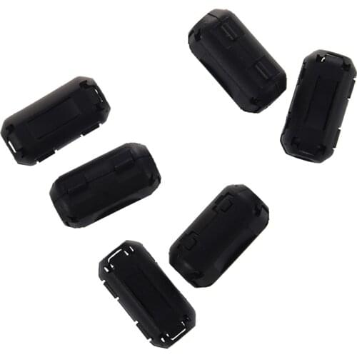 6 Pcs Clip On EMI RFI Noise Ferrite Core Filter for 5mm Cable
