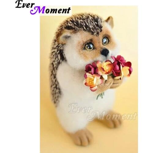 Ever Moment Diamond Painting Hedgehog Flower Needlework Artwork Hobby Picture Of Rhinestone 5D DIY Diamond Embroidery ASF1995