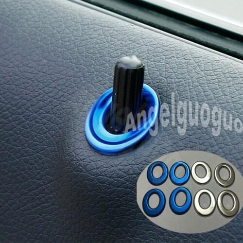 Car Door Lock Ring Trim Door Pin Decoration Sticker for Mercedes Benz CLA/GLA/A/B/2015-2018 C class/2016-2018 E class/GLC class