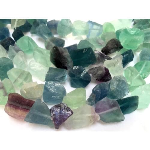 Wholesale 3strands/pack Rough Fluorite Nugget beads,Raw Hammered Rainbow Fluorite Blue Fluorite Raw Stone Beads