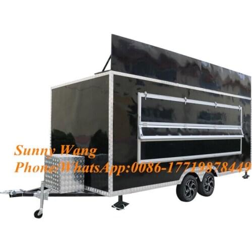 Black color 5m hot sale mobile food carts/trailer/ ice cream truck/snack food carts with stainless steel material