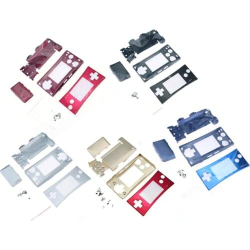 Gold Silver Black Red Blue 4 in 1 Metal Housing Shell Front Case for GameBoy MICRO for GBM Case Cover Repair Part