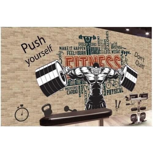 Custom Photo wallpaper 3d Gym mural wall paper Muscular man fitness decorative painting background wall living room decoration