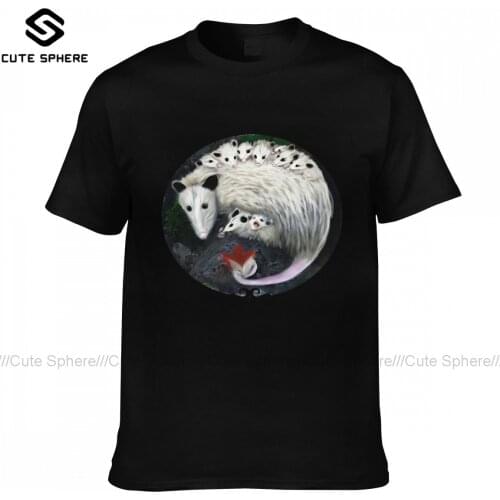 Opossum T Shirt Men Cute 100 Cotton Print Tee Shirt Short Sleeves Basic Tshirt Big
