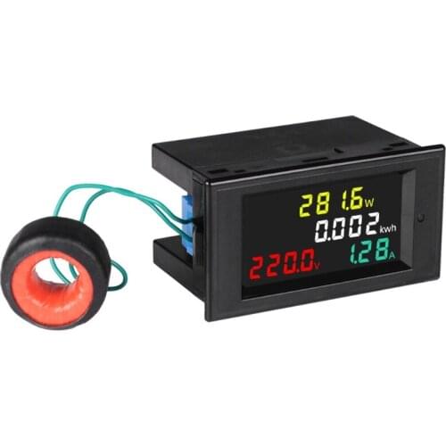 AC80-300V/AC300-450V 100A LCD Digital Display Voltmeter Electric Energy Meter AC Voltage Current Meter Ammeter