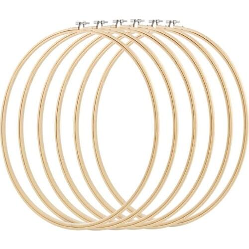 6 Pcs 16 Inch Embroidery Hoops Cross Stitch Hoop Ring for Art Craft Handy Sewing, Wedding Wreath Decor and Dream Catch