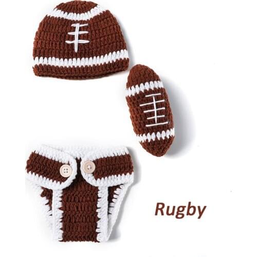 0-3M Baby Girls Newborn Costume Photography Props Unisex Boys Clothing Handmade Cheap Babe Rugby Clothes Accessories Gift