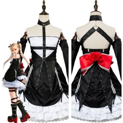Dead or Alive 6 Cosplay Marie Rose Costume Black Dress Uniform Girls Women Outfit Suit Halloween Carnival Costumes