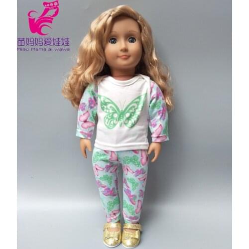 2019 New Arrival Doll Elastic Clothes for 17 Inch Baby Doll Butterfly Clothes Pants Set for 18 Inch Doll Clothes