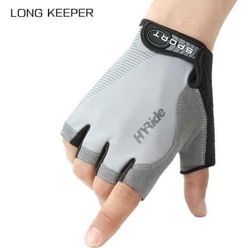 Longkeeper Men Cycling Gloves Non-slip Breathable Half Finger Outdoor Sports Mittens Fishing Hiking Bike Bicycle Guantes