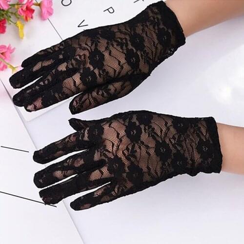 Party Sexy Dress Gloves Women Lady Lace Mittens Accessories Sunscreen Summer Full Finger Girls Lace Fashion Gloves High Quality