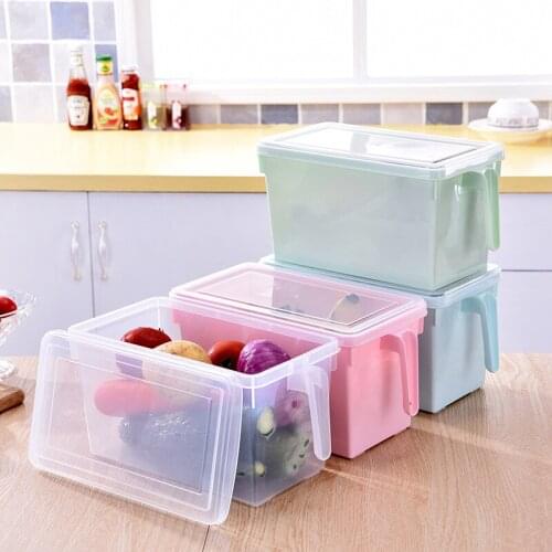 Plastic Storage Boxes Multi-Function Modern Home Kitchen Refrigerator With Handle Fruit And Vegetable Food Storage Box