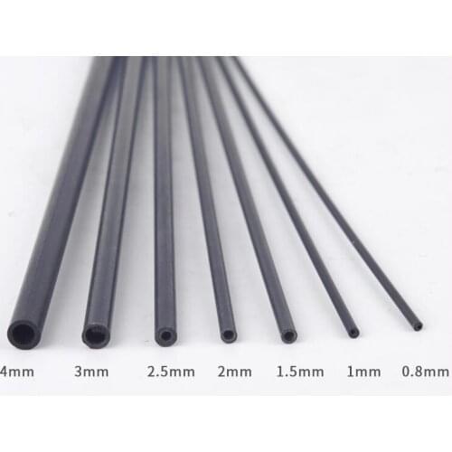 10pcs Carbon Fiber Hollow Tube 1.8*1.0/2*1/3*2/4*3/4*2/5*3/5*4/6*4mm (400mm Length) For DIY Airplane Quadcopter Multicoptor
