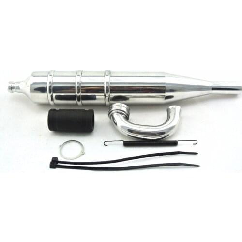 RC Boat Nitro Engine Exhaust Side pipe tuned for kyosho HSP HPI 1set silver 21-28th
