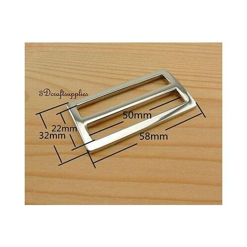 Strap adjuster rectangle sliders alloy nickel 50mm 2 inch 10pcs U28