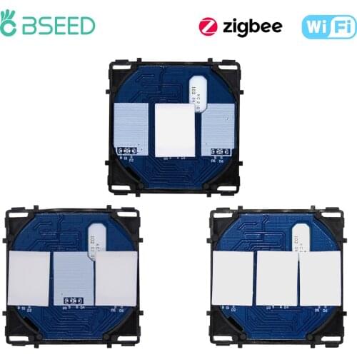 BSEED ZigBee Touch Switches 1/2/3Gang 1/2/3Way Light Switch Module Smart Wall Switches Glass Google Alexa Smart Life APP Control