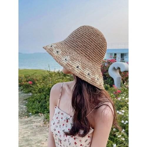 2021 summer womens hats sun protection hat Beach sun protection Bucket hat hats for women sun hats summer straw hat sun visor