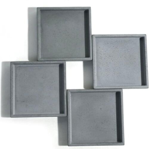 Silicone Molds Square Cement Plate Cup Fruit Plates Water Concrete Dish Handmade Mold Moulds Silicone Rubber PRZY Eco-friendly