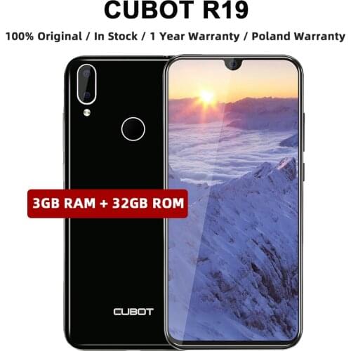 Cubot R19 Smartphone 5.71" Waterdrop Full Screen 3GB+32GB Android 9.0 Pie Helio A22 Dual Camera 13MP Face ID Cellura 4G LTE