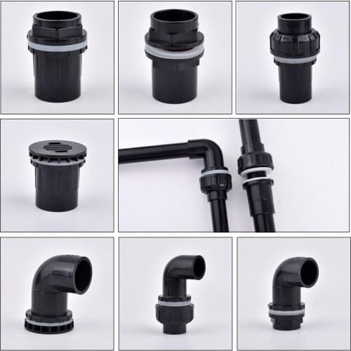 1pc 20~50mm PVC Pipe Straight Connectors Aquarium Fish Tank Joint 90° Elbow Water Supply Tube Joint Garden Drainage Accessory