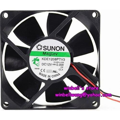 Brand new and original SUNON KDE1208PTV3 8025 8cm 12V 0.9W 2wires fan