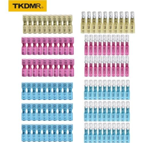 150/120/100/75/50PCS Male/Female Spade Seal Heat Electrical Shrink Quick Disconnect Wire Terminals Connectors Kit Assortment