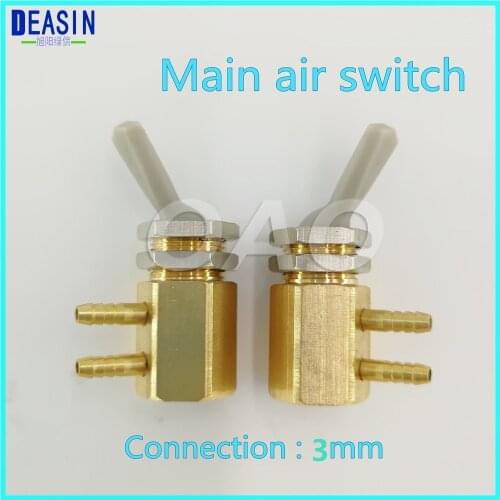 2018 DEASIN High Quality 5PCS Dental Chair Unit Main Air Switch 3mm Copper Connector main air valve Dental materials accessorie