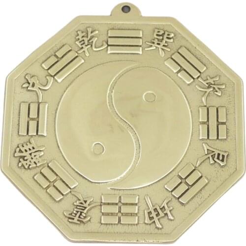 30mm 50mm 80mm Golden Bagua mirror Feng Shui Mirror Brass Good Lucky