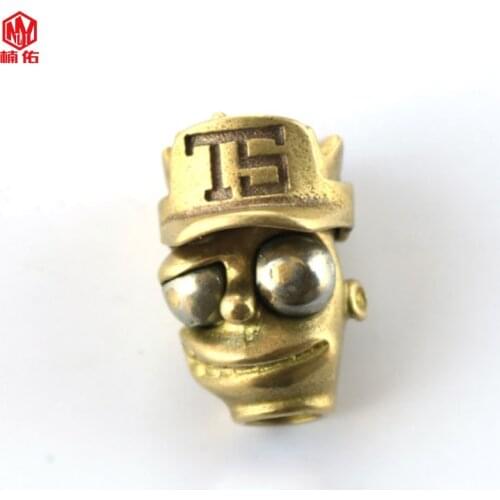 1PCS Brass Knife Beads Handmade Vintage Brass EDC Paracord Knife Bead Survival Bracelet Pendant Car Keychain Beads