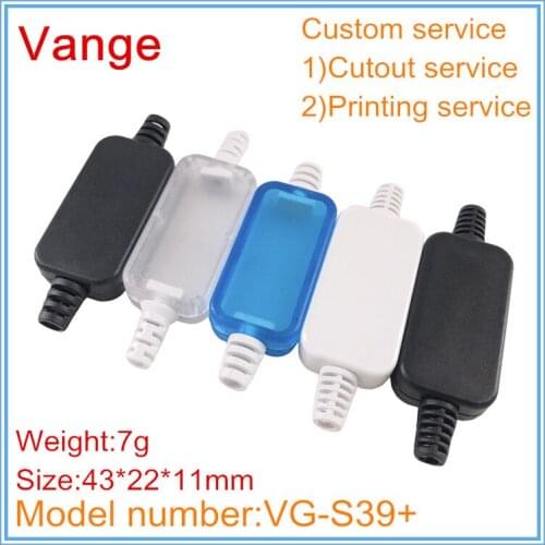 10pcs/lot wire protector extruded case black ABS plastic material housing box 43*22*11mm for wire product